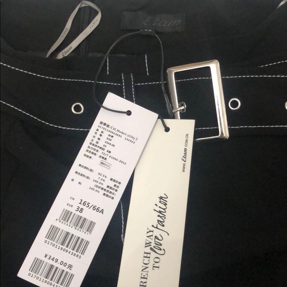 NWT—Etam Black Midi Skirt with removable Belt, US2 - Picture 7 of 7